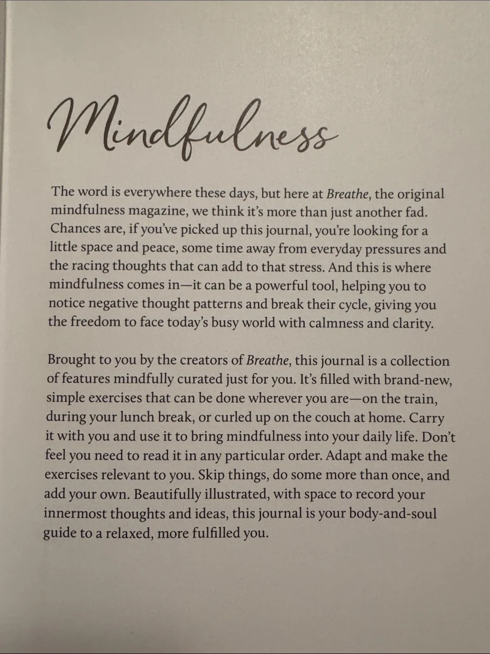 Breathe Mindfulness Hardcover Journal 🆕